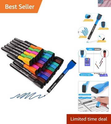 Non-Toxic 24 Count Whiteboard Markers with Reinforced Magnetic Caps   12 Colors