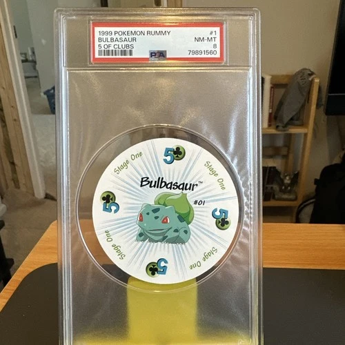 1999 Pokémon Rummy Bulbasaur 5 of Clubs #1 PSA 8