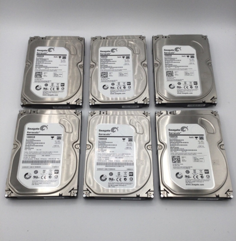Lot of 6 Seagate Barracuda 1TB ST1000DM003 3.5" 7200RPM SATA 6Gb/s Hard Drives