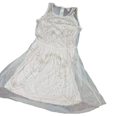 Ruby & Bloom Girls 19 Blush Pink Beaded Tulle Party Dress Fairycore Glam Elegant