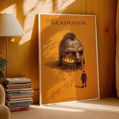 Gladiator Retro Art Minimal Movie Kunstdruck | Filmposter | Leinwand & gerahmt 02