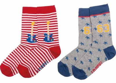 lief!Lifestyle by ewers 2 Paar Socken Baby Rock Gitarre Sterne Gr. 19-22 / 80-86