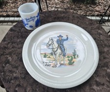 Vtg 1950 s Hopalong Cassidy Ceramic Plate Mug Cup Mid Century Modern