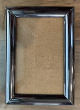 Excellent Condition Gunmetal Mini Picture Frame with Glass Front