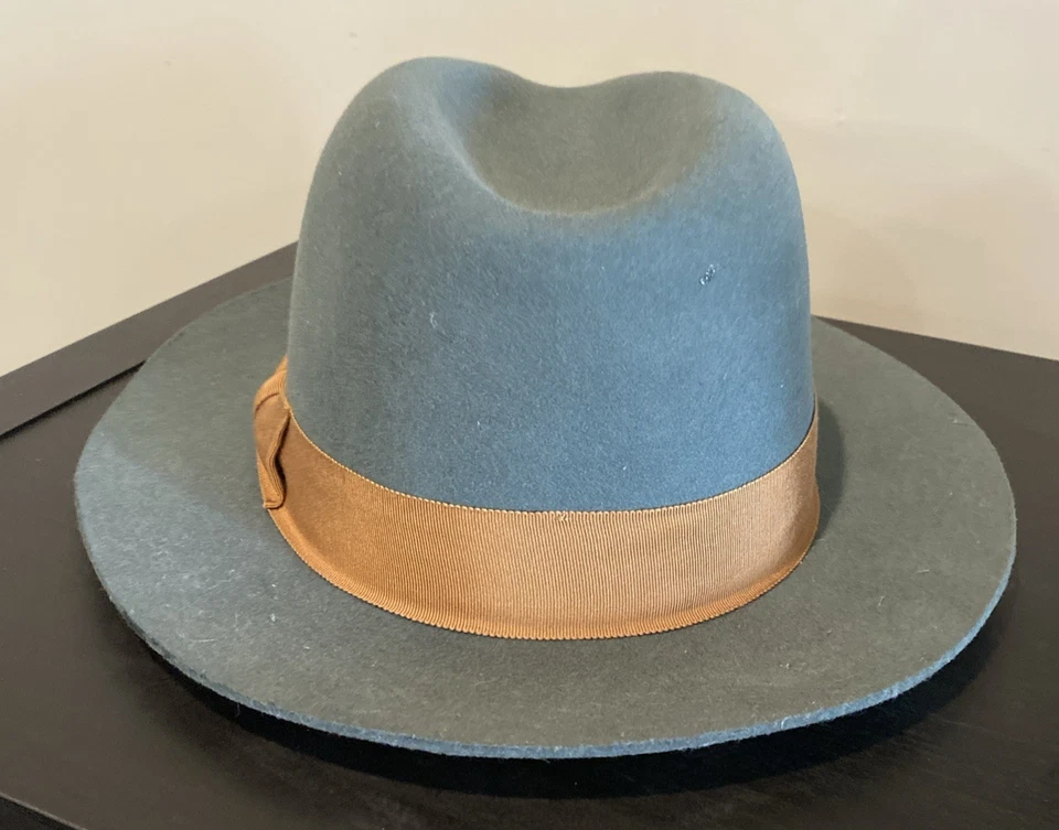 Sombrero gris lana australiano Fedora ala a presión Two Roads Waterloo talla 59 EE. UU. 7 1/2 Foto 3 de 4