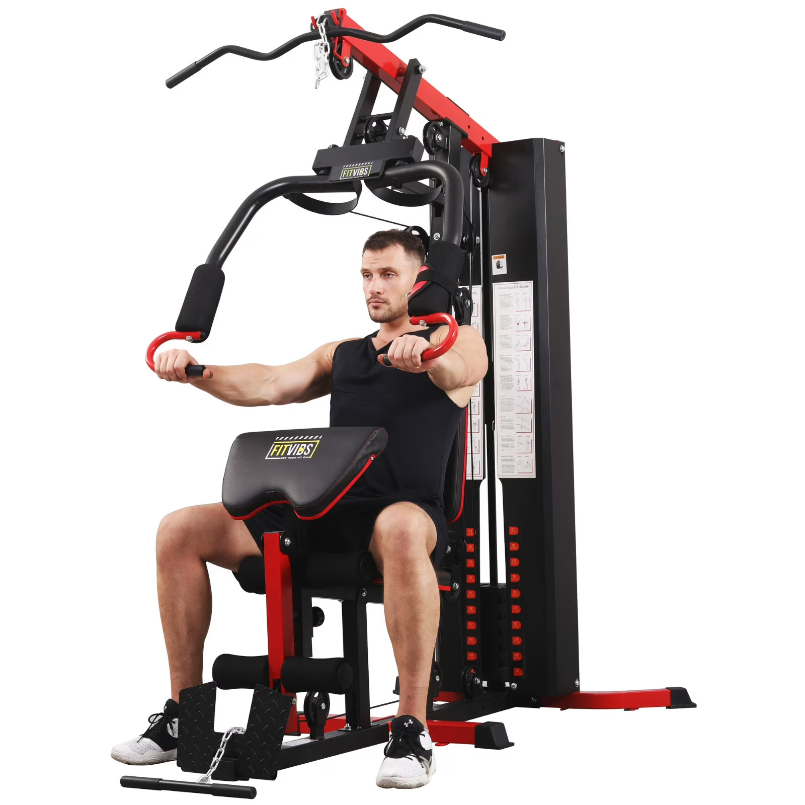 Home Gym, Multifunctional Workout Equipment with Leg Press, 
