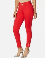 Sale IMAN City Chic Average 360 Slimming Skinny Jean Ankle Zipper Red 8 New