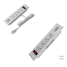 Mountable Power Strip Recessed Power Strip USB C Fast Charge Desk Power Outle...