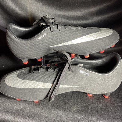 Nike Hypervenom Phelon III FG Soccer Cleats 852556 001 Black Men Size US 9 UK 8