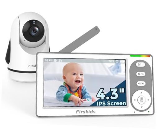 Baby Monitor with Camera and Audio, 30-Hour Battery, 4.3