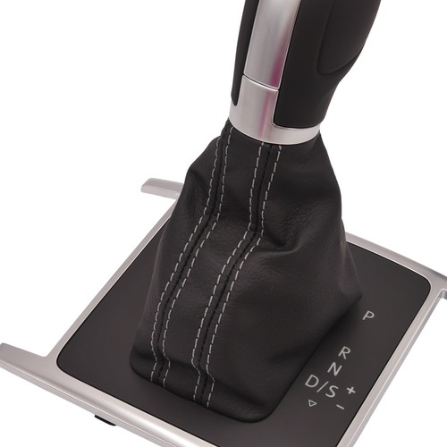 VW Amarok 2H 16-20 RHD gear shift knob DSG ever shifter leather black grey - Picture 3 of 6
