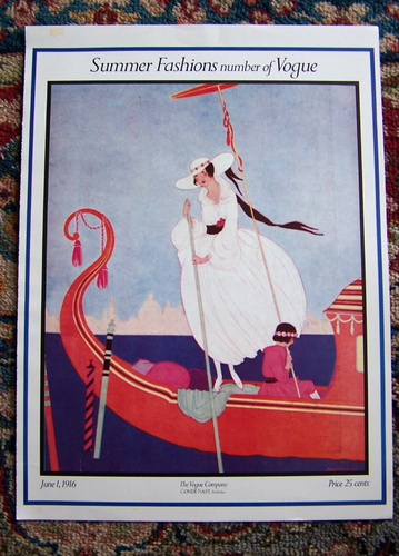 June 1, 1916 "Vogue Magazine" -COVER ONLY- Summer Fashions by Helen Drydlno - Picture 3 of 5