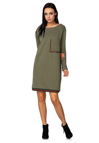 Ladies Oversize Long Sleeve Dress Pocket Loose Fit Soft Knee-Length Tunic FT3831 - Picture 3 of 5