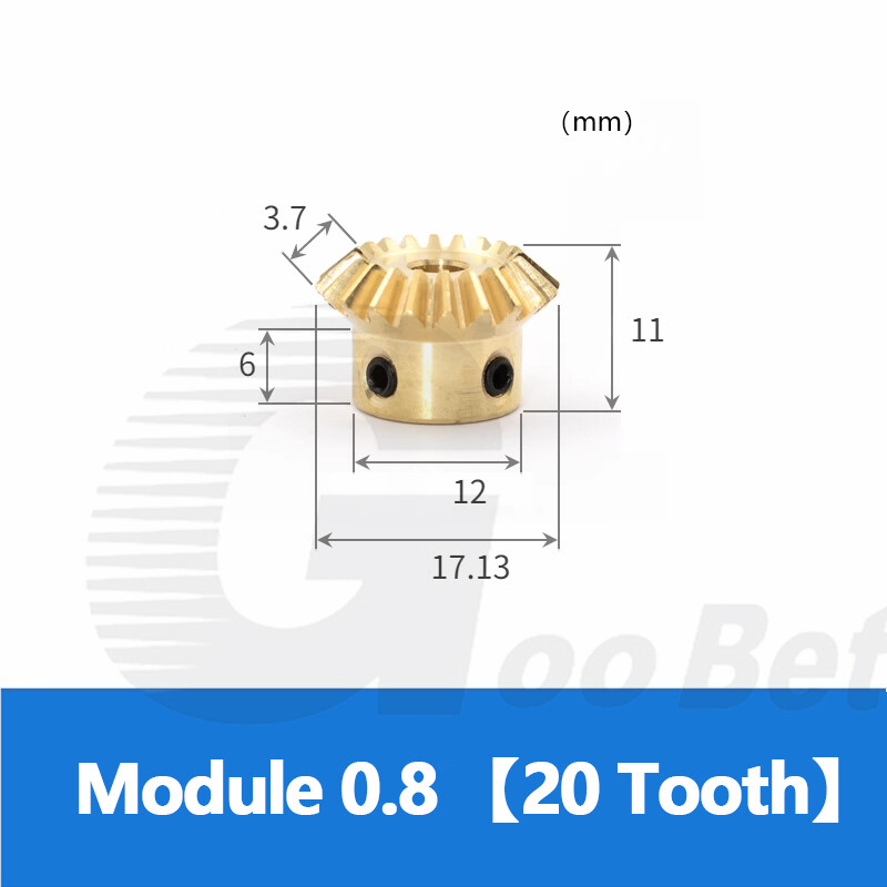 QUARKZMAN Kegelrad Set 0,8 Modul - 2 Stück Messing 15Z 3mm Bohrung 1:1 Übersetzung