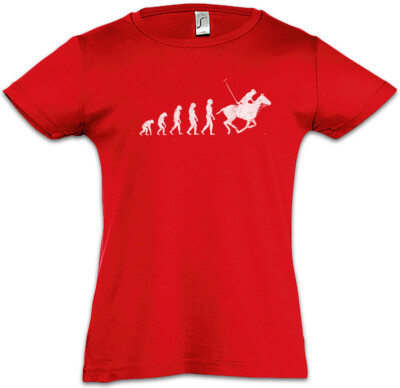 Polo Evolution Kids Girls T-Shirt Human Coach Sports Fun Player Horse Rider