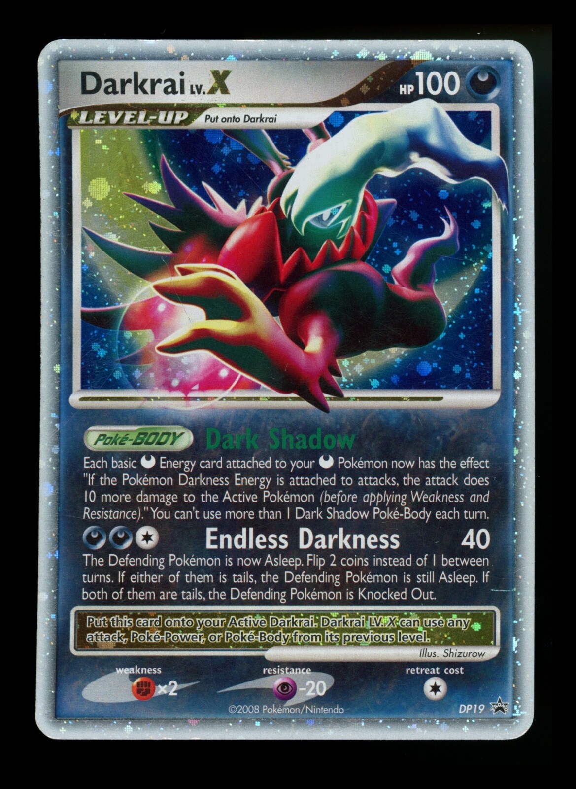 Darkrai LV.X DP19 Black Star Promo 2008 Holo Rare Pokémon Card TCG