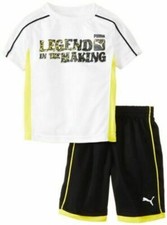 PUMA LITTLE BOY'S LEGEND SHORT SET, WHITE, 4