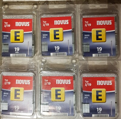 6 x 1000  Novus Nägel Typ E J/19 Tackernägel 19 mm Tackerklammern # 044-0064