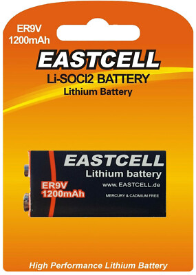       1 x ER9V Block(1200mAh)Lithium Langzeitbatterie Rauchmelder EASTCELL