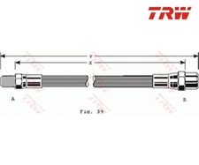 Brake Hose TRW PHB125 for Mercedes-Benz 124 Saloon SL
