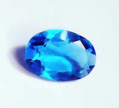 Loose Gemstone Blue Topaz 14.71 Ct Certified Lab-Created Transparent Gems Topaz