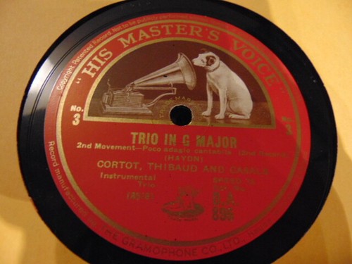 CORTOT THIBAUD PABLO CASALS HMV 896 TRIO IN G MAJOR