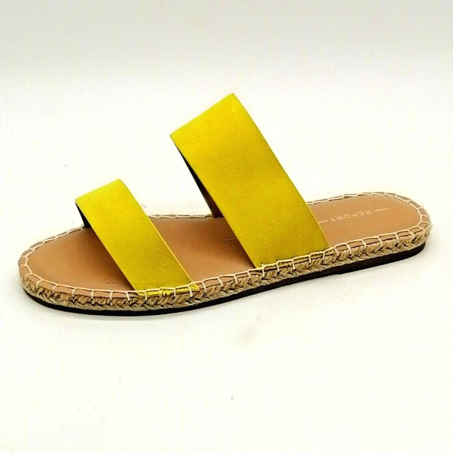 yellow two strap sandals