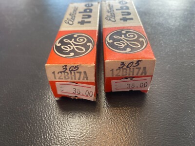 NEW OLD STOCK  Lot Of 2 General Electric 12BH7A Electronic Tubes