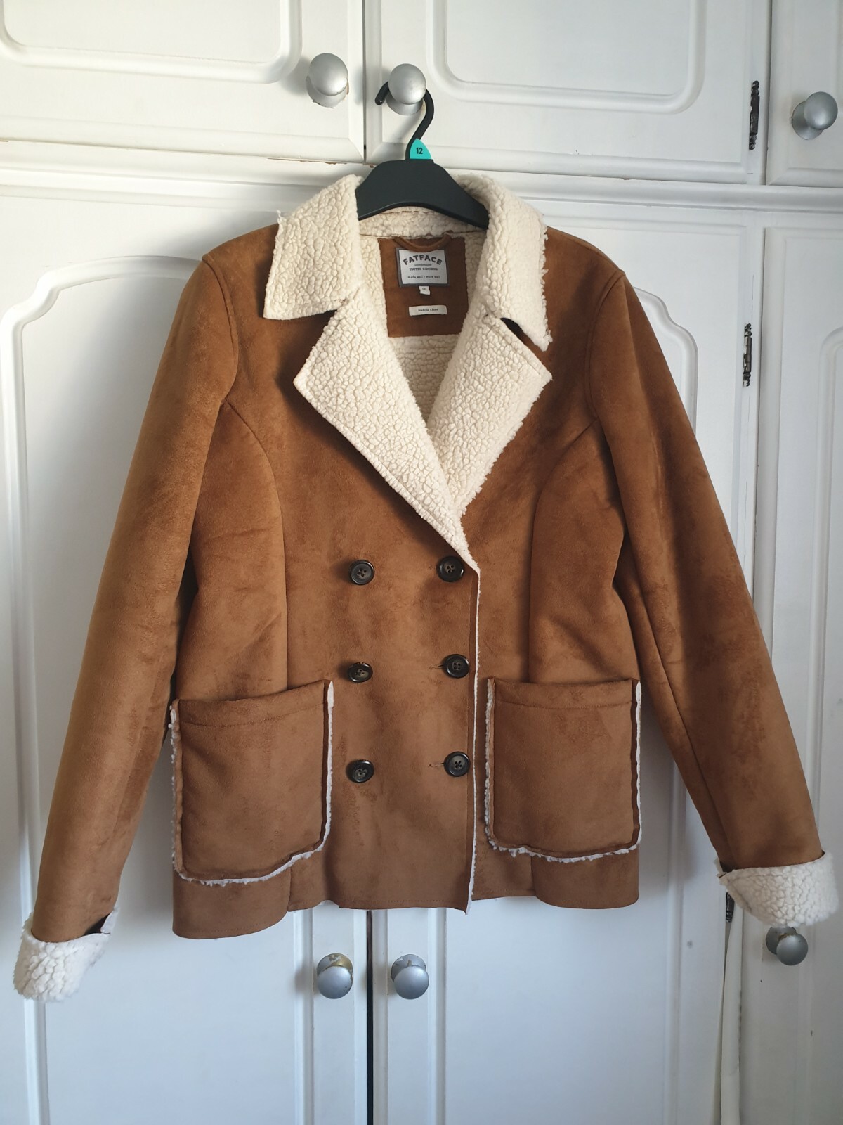 Fat Face Suede Shearling Jacket Size 10 