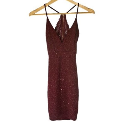 Windsor Junior's Small Glittery Burgundy Lace Back Bodycon Dress | eBay Windsor Junior's Small Glittery Burgundy Lace Back Bodycon Dress | eBay