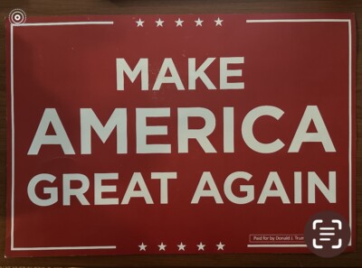 DONALD TRUMP :VG Official 2020 Presidential Campaign Made of Flimsy Cardboard FS