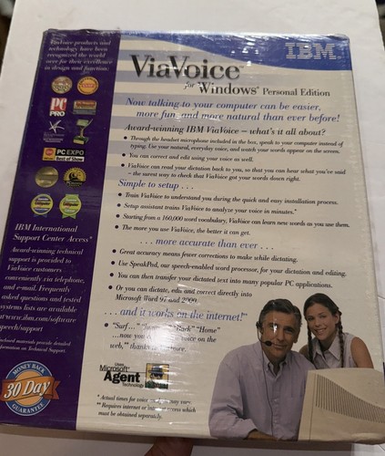 NEW VINTAGE Old Stock IBM ViaVoice for Windows Release 8 Personal Edition CD-ROM - Picture 2 of 2