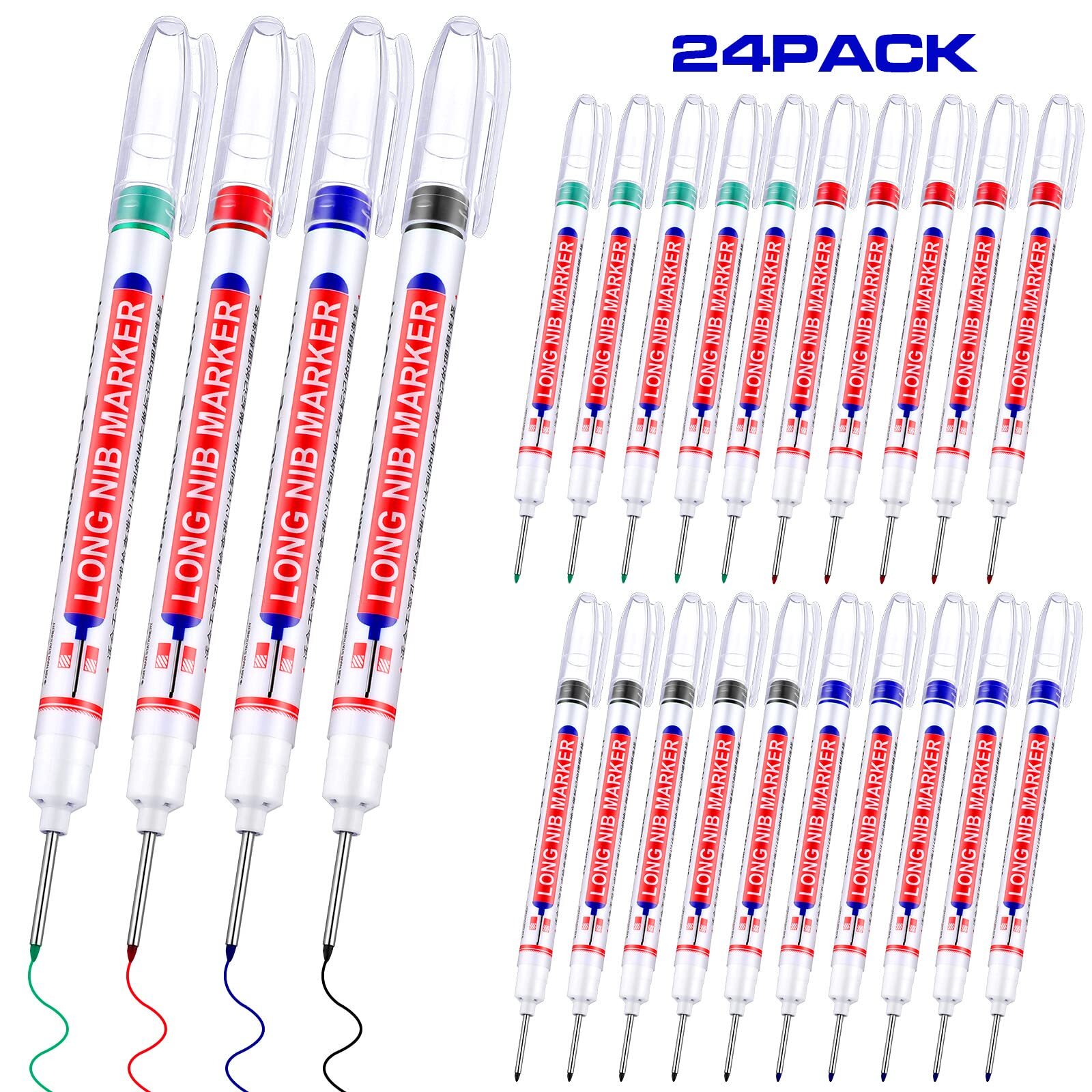 Multi-Purpose Deep Hole Marker Pens with 20mm Long Nib for Drilling