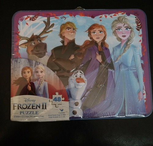 Disney Frozen 2 48 Piece Jigsaw Puzzle Metal Tin Lunch Box 15" x 12.5 ...