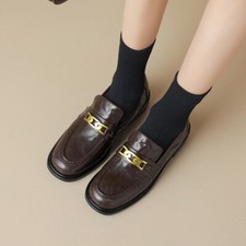 Tod's Women's real Leather Round Toe Low Top Loafers Shoes Luxury old money