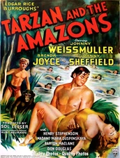 Tarzan and the Amazons 8.5x11" Photo Print Johnny Weissmuller Movie Poster Art