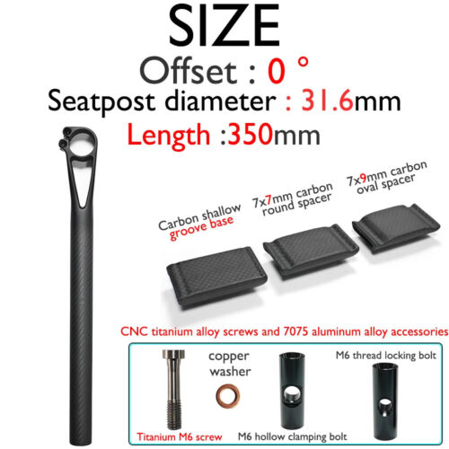 Carbon Hollow Seatpost 0/25°degree 27.2/30.8/31.6mm for Road Gravel MTB Bicycles - Picture 28 of 36