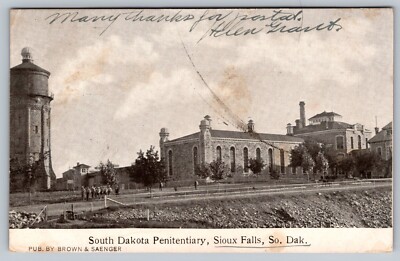 South Dakota Prison Penitentiary Sioux Falls SD South Dakota 1907 Postcard - M3