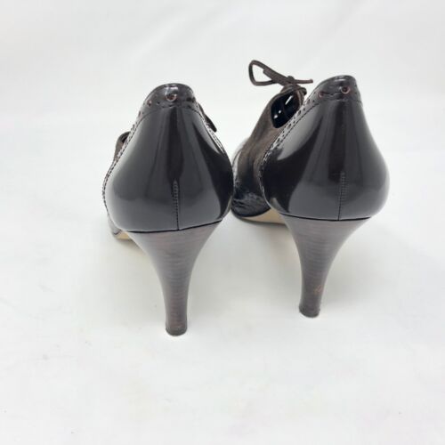 Zapatos de salón Harolds para mujer 10M Milton estilo Oxford de cuero marrón punta de ala - Imagen 3 de 7