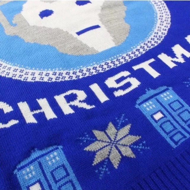 Medium (UK) Doctor Who Cyberman Ugly Delete Christmas Jumper Sweater Dr