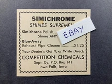 1966 Print Ad. Simichrome Polish. Competion Chemicals. Iowa Falls, Iowa