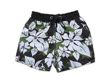 KIDS SHORTS BOARD SHORTS HAWAI GREEN BROWN  WHITE FLOWERS BOYS GIRLS SUMMER