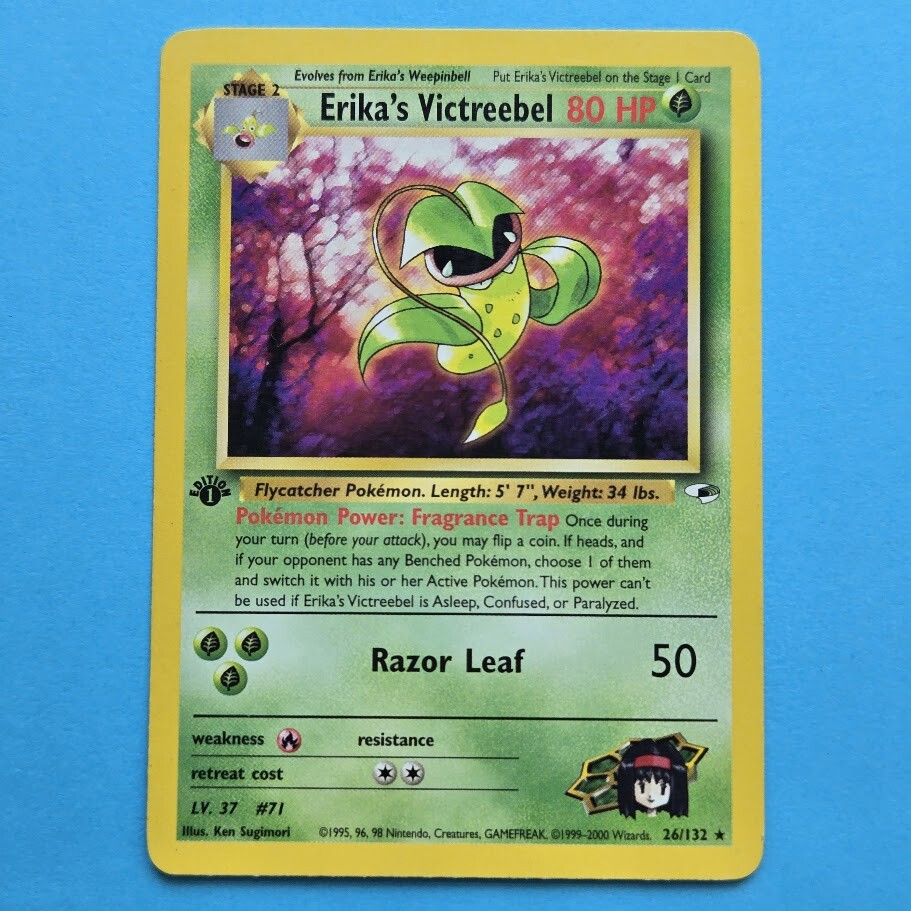 Pokemon 1st EDITION Gym Heroes Erika's Victreebel #26/132 RARE Non-holo #26 - NM