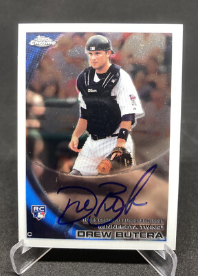 2010 Topps Chrome Drew Butera Rookie On Card Autograph Minnesota Twins