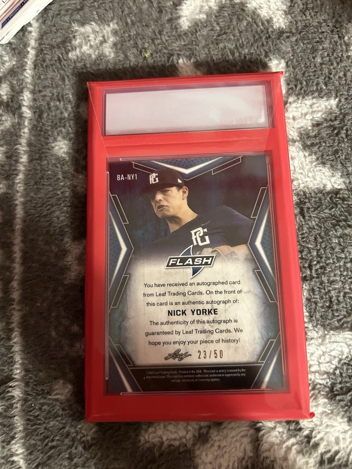 Nick Yorke Auto Blue /50 GMG 10 2020 Leaf Flash Rookie Autograph Pirates - Image 2 of 2