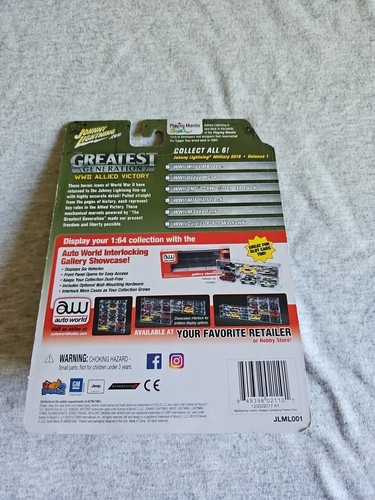 Jeep Johnny Lightning 2018 Segunda Guerra Mundial Willys MB camuflaje verde gran tarjeta Allied Vic - Imagen 2 de 4