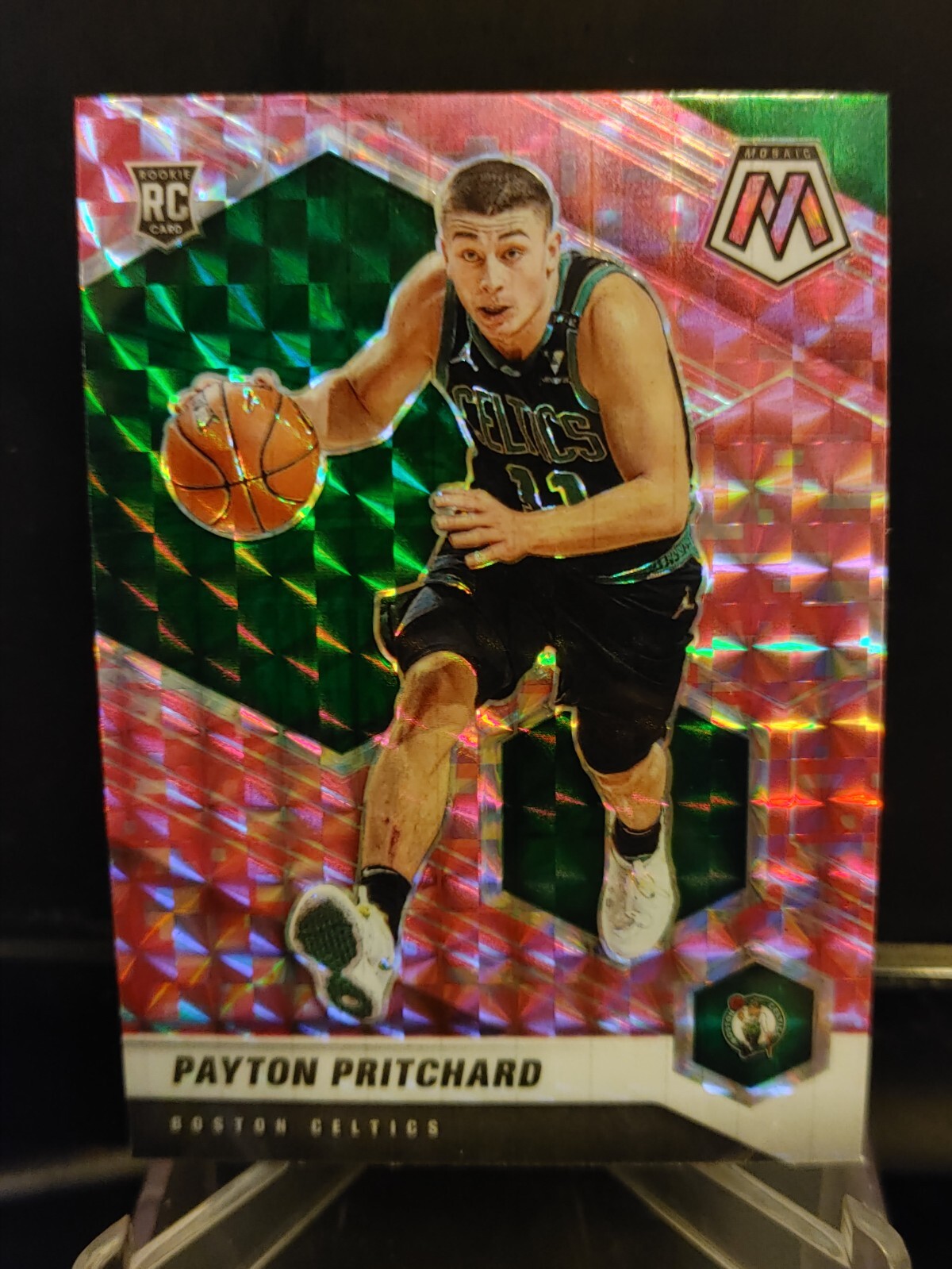 Payton Pritchard RC 2020-21 Panini Mosaic Camo Pink Prizm #210 - Boston Celtics