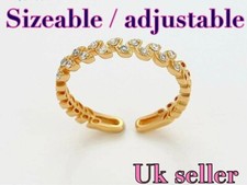9k 9ct Yellow Gold Plated Thumb Finger Toe Midi Sizeable Heart Ring Uk P ,2230