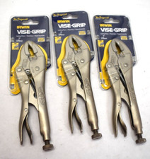 Lot of 3 Irwin Vise-Grip 702L3 7" Long 1-1/2" Capacity Curved Jaw Locking Pliers