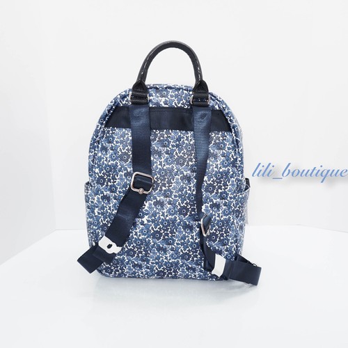 NWT Kipling BP4301 Amory Backpack Navy Pouch Polyurethane PU Bubbly Floral Multi - Picture 7 of 12